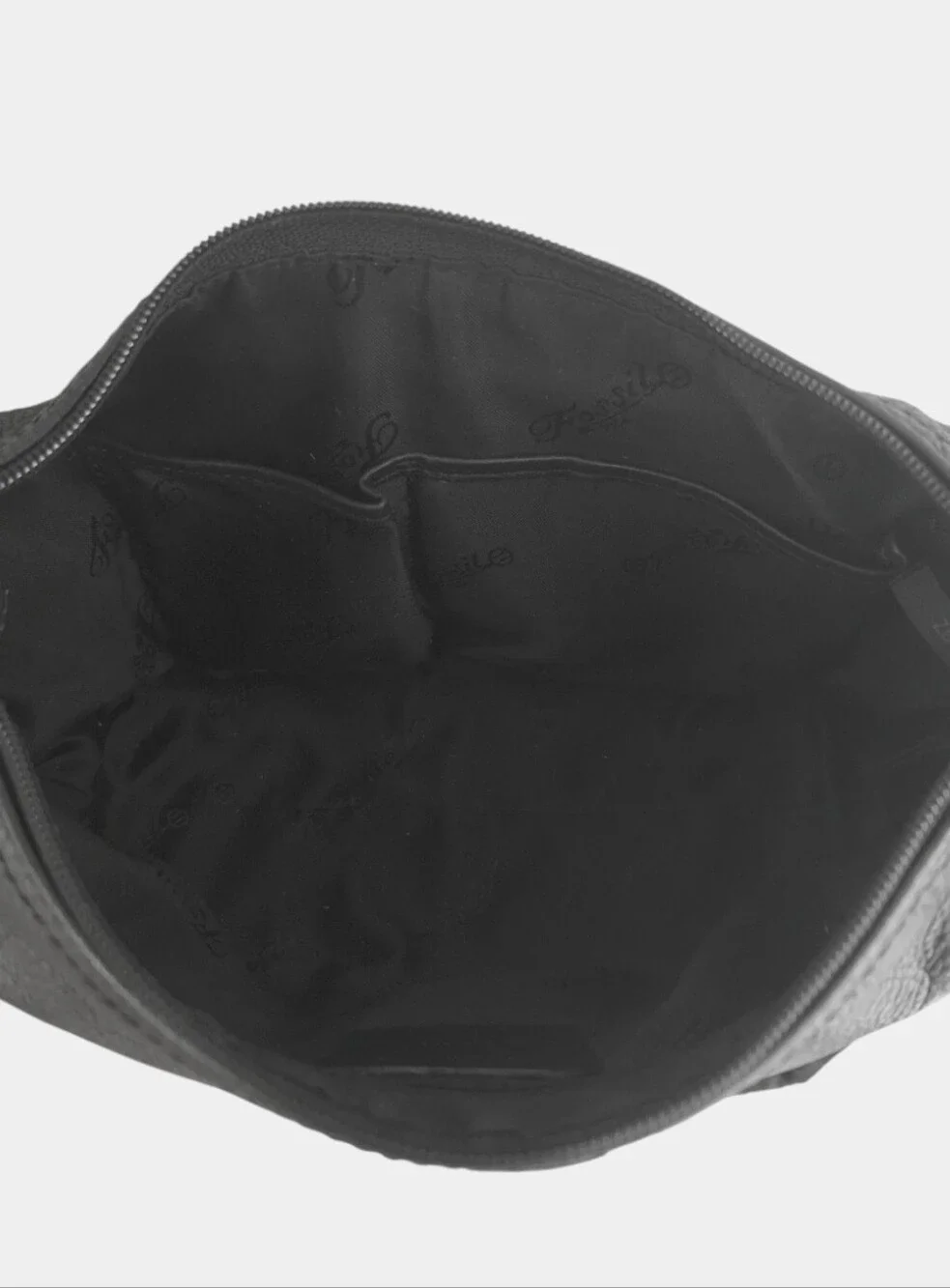 Vintage Fossil Black Pebbled Leather Slouchy Hobo Shoulder Bag Y2K